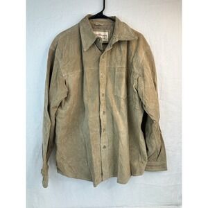 Norm Thompson Mens Genuine Leather Jacket Brown Anorak Flight Size M